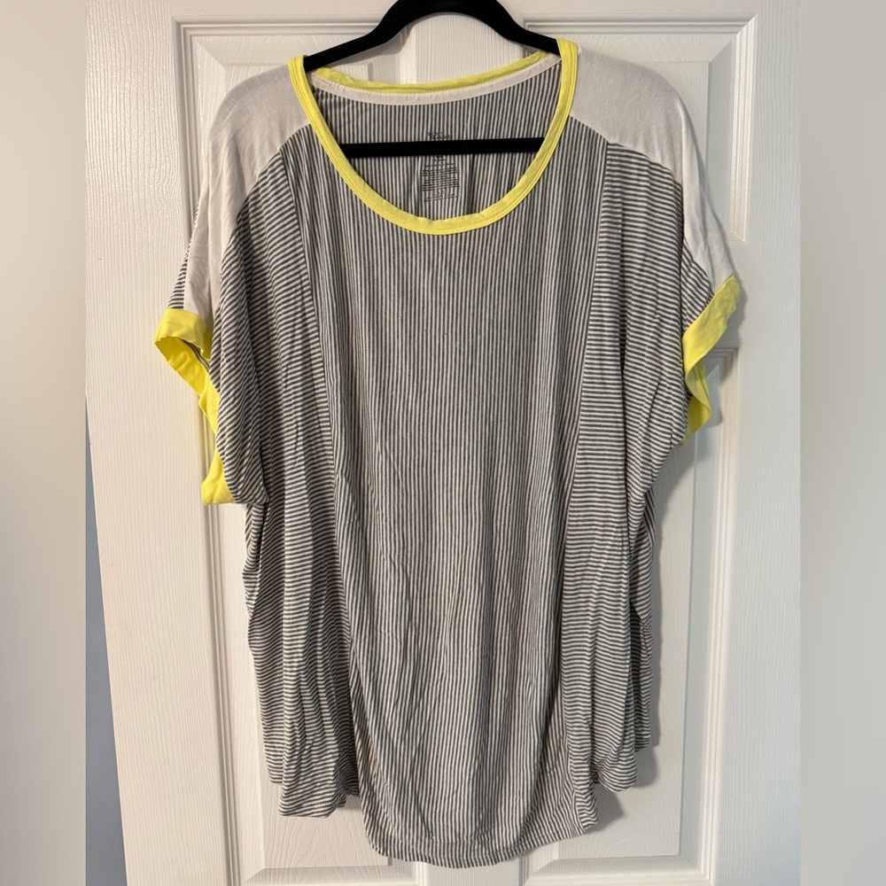Catherines Gray and Yellow Dolman Sleeve Tee